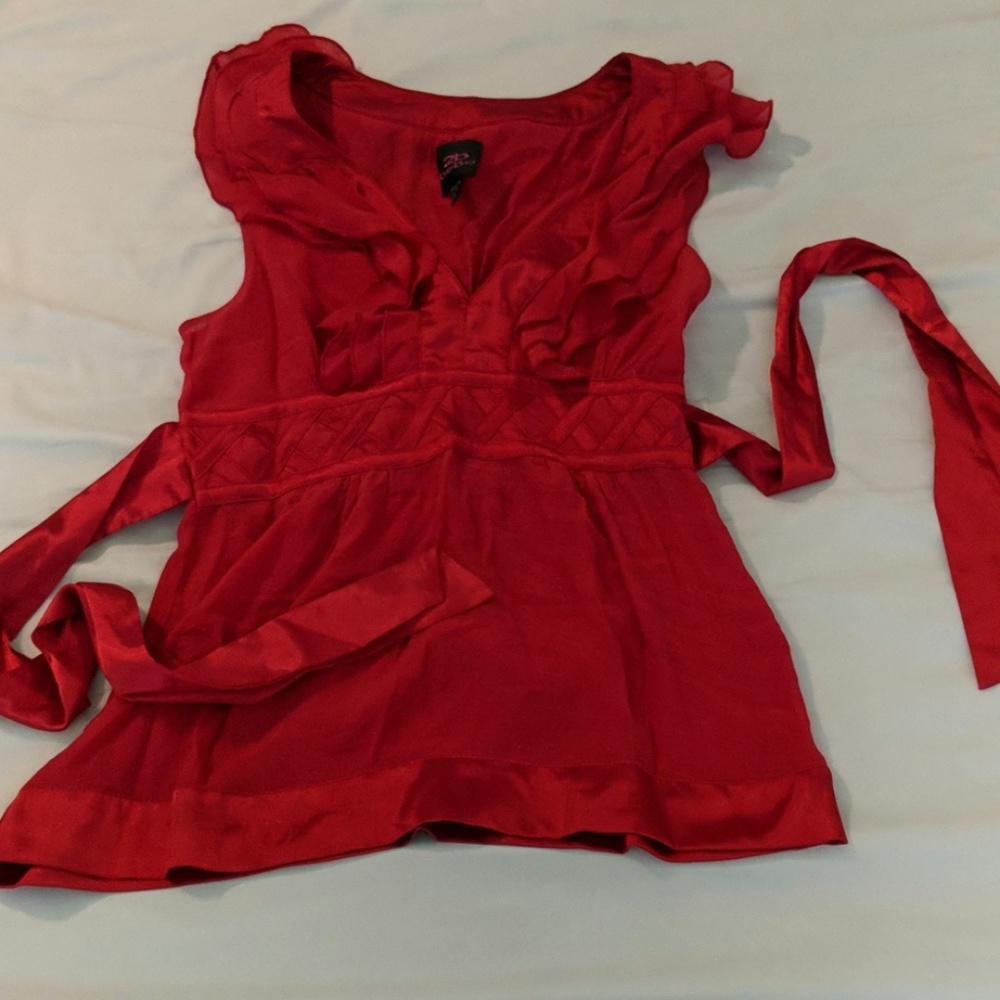 Bebe red ruffle top